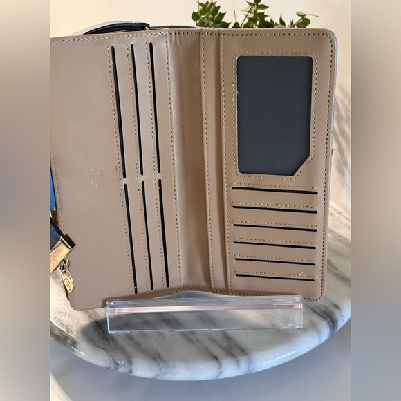 Women Long Clutch PU Leather Wallet Pocket Purse Credit Card Slips Sky Blue - Picture 6 of 14